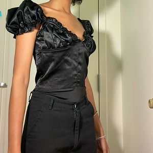 Black corset bodysuit